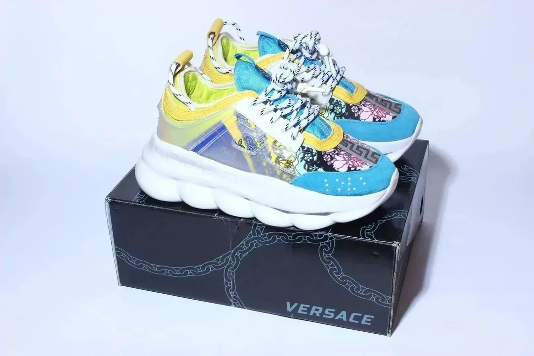 Versace Chain Reaction Navy Low-Top Sneakers — photo 7