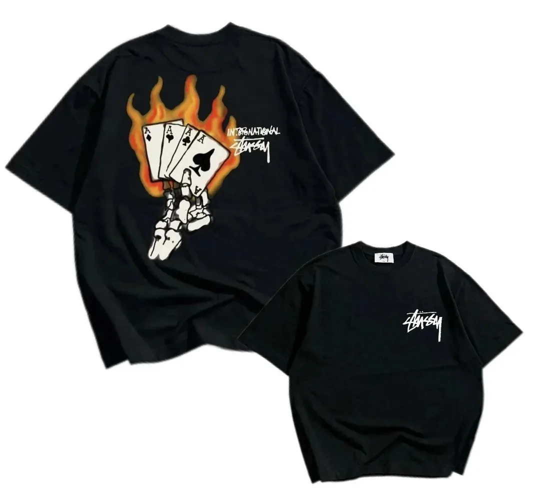 Stussy Flaming Cards T-Shirt — QC