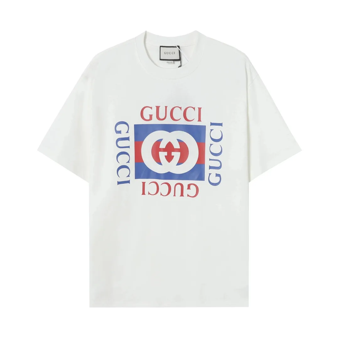 Cotton Crewneck Letter Print T-Shirt