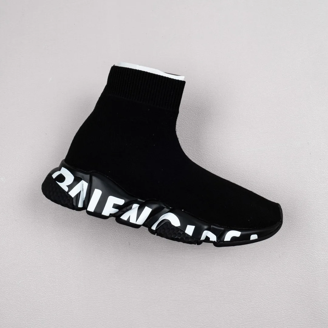 Balenciaga Speed Trainer Black Knit Sock Shoes — QC