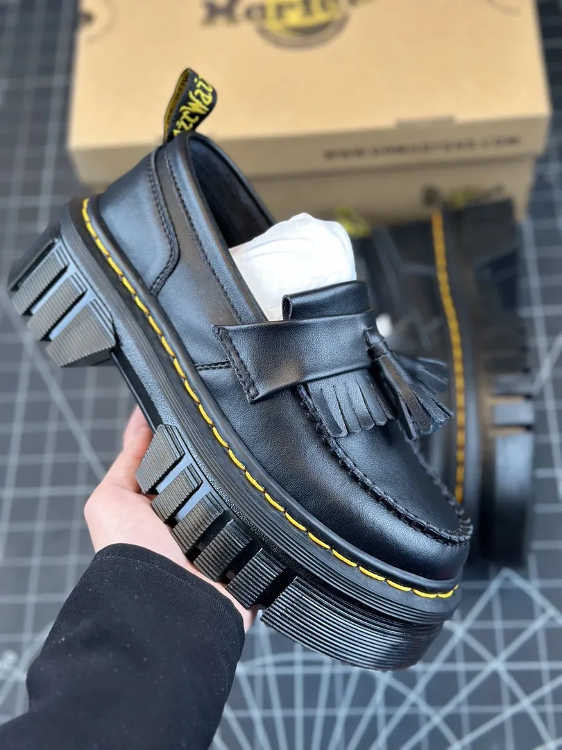 Dr. Martens Audrick Dr. Grey Nappa Platform Loafers — photo 9