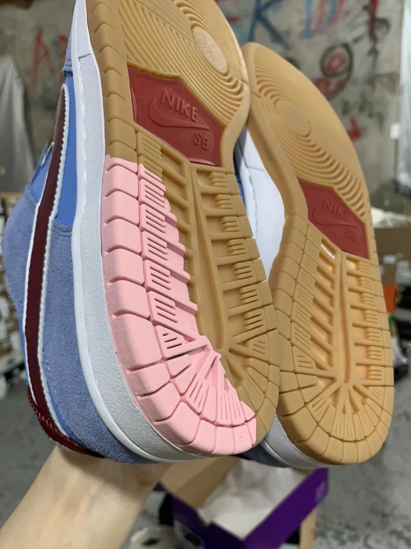 Nike Dunk Low Blue Platform Leather Dad Shoes — QC