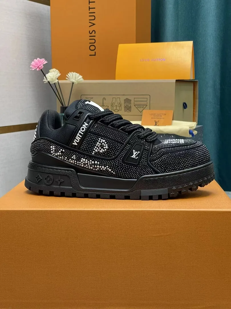 Louis Vuitton LV Trainer Maxi Black Custom Sneakers