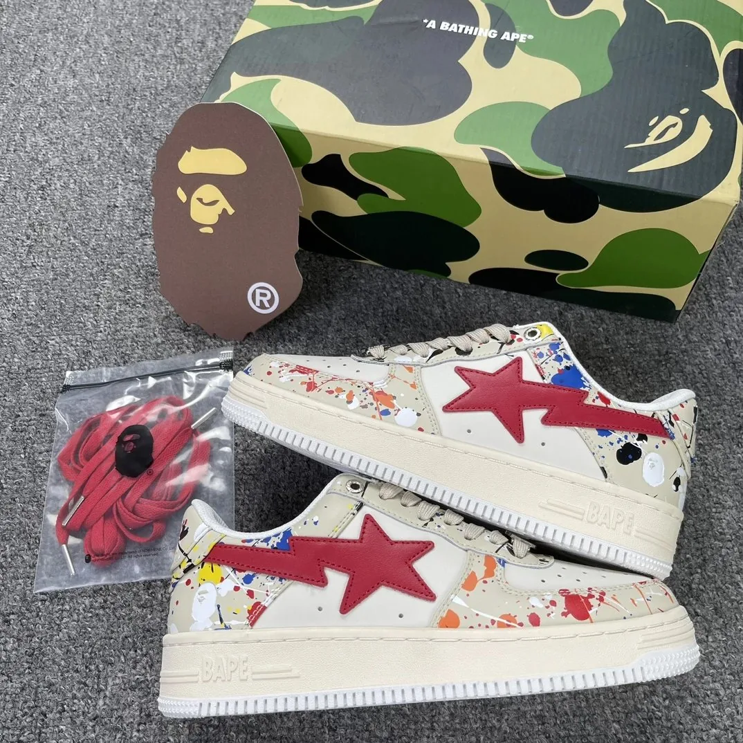 Bape Sta Grey Camo Star Low-Top Sneakers — QC