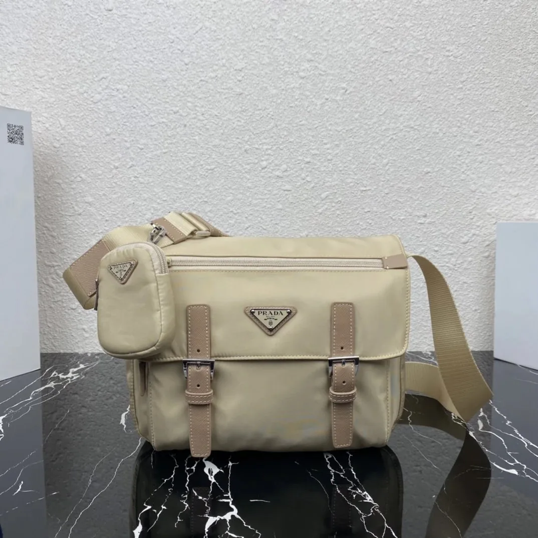 Prada Triangle Logo Hobo Messenger Bag — photo 10