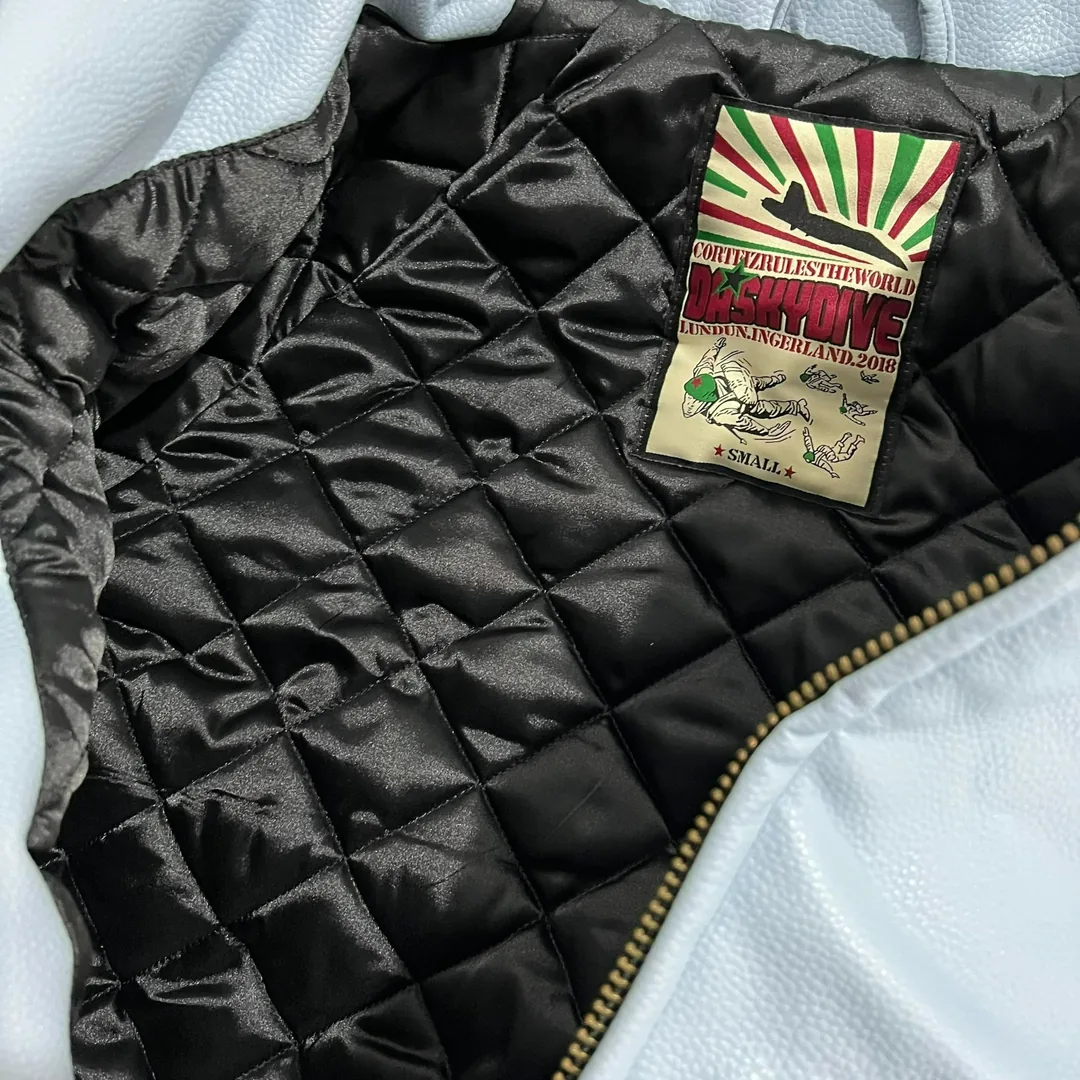 Corteiz Blue Leather Jacket — Photo 10