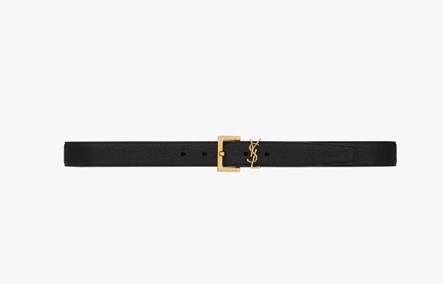 Saint Laurent YSL Logo Buckle Leather Belt — QC