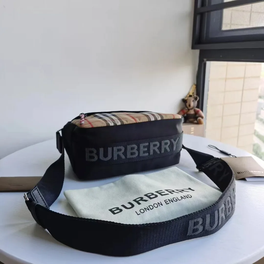 Burberry Check Leather Crossbody Bag — Photo 11