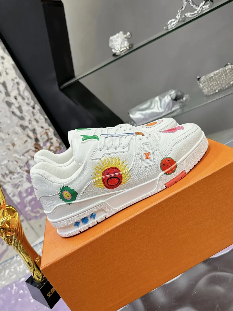Louis Vuitton LV Trainer Graffiti Print Low-Top Trainers