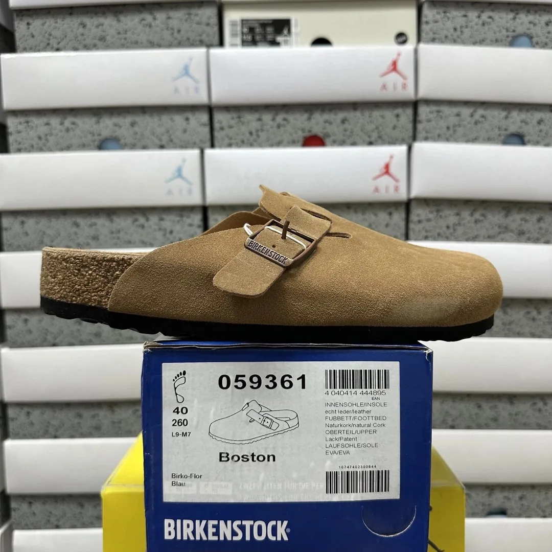Boston Suede Leather Clog Slides — QC
