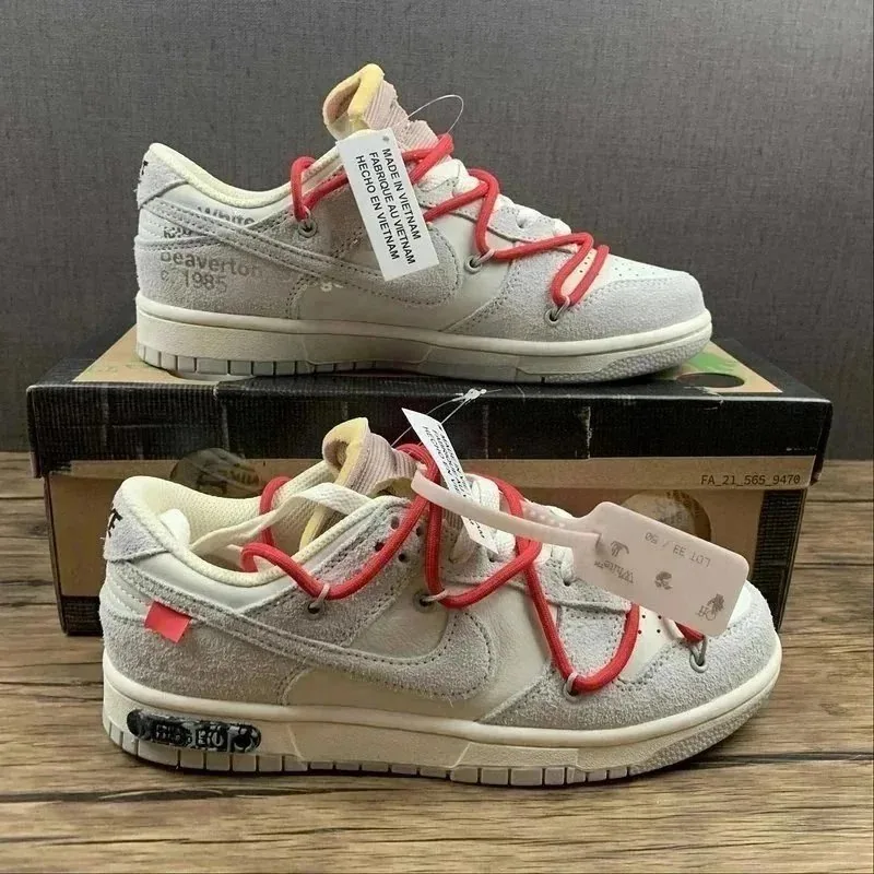 Nike Dunk Low Off-White Lace-Up Running Shoes — Photo 9