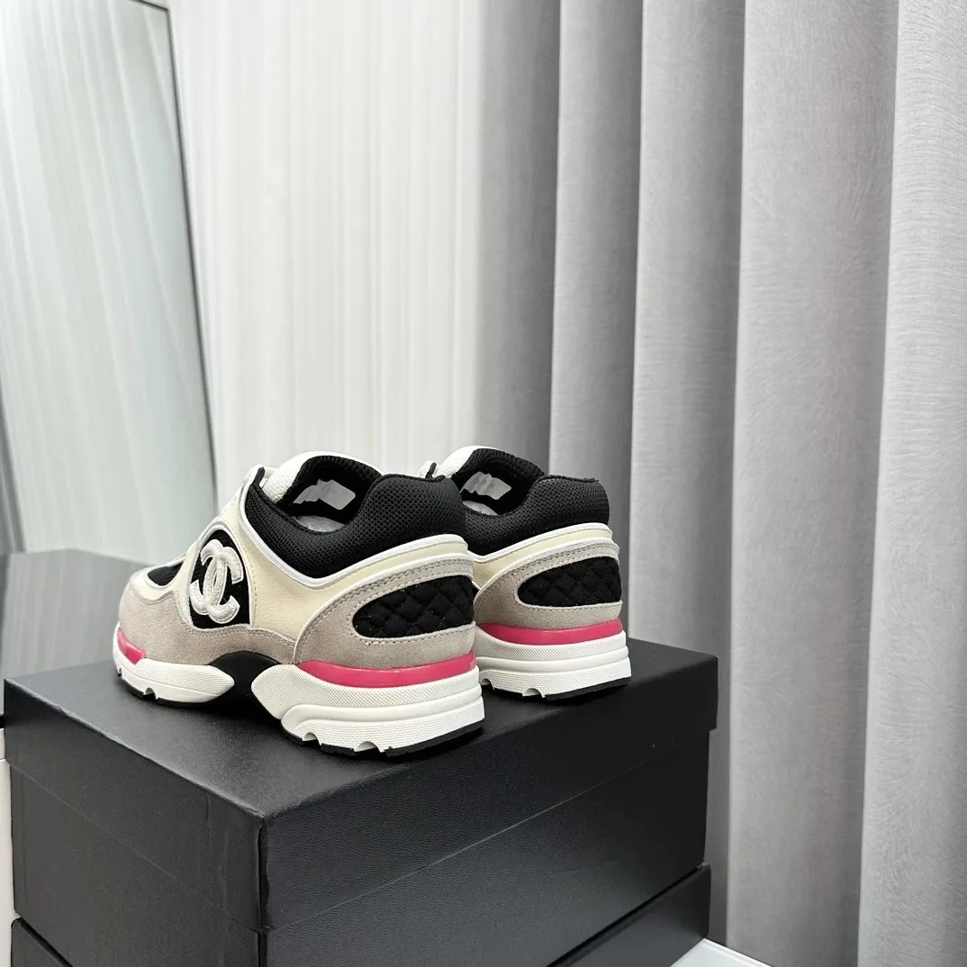 Chanel Navy Solid Low-Top Trainers — QC