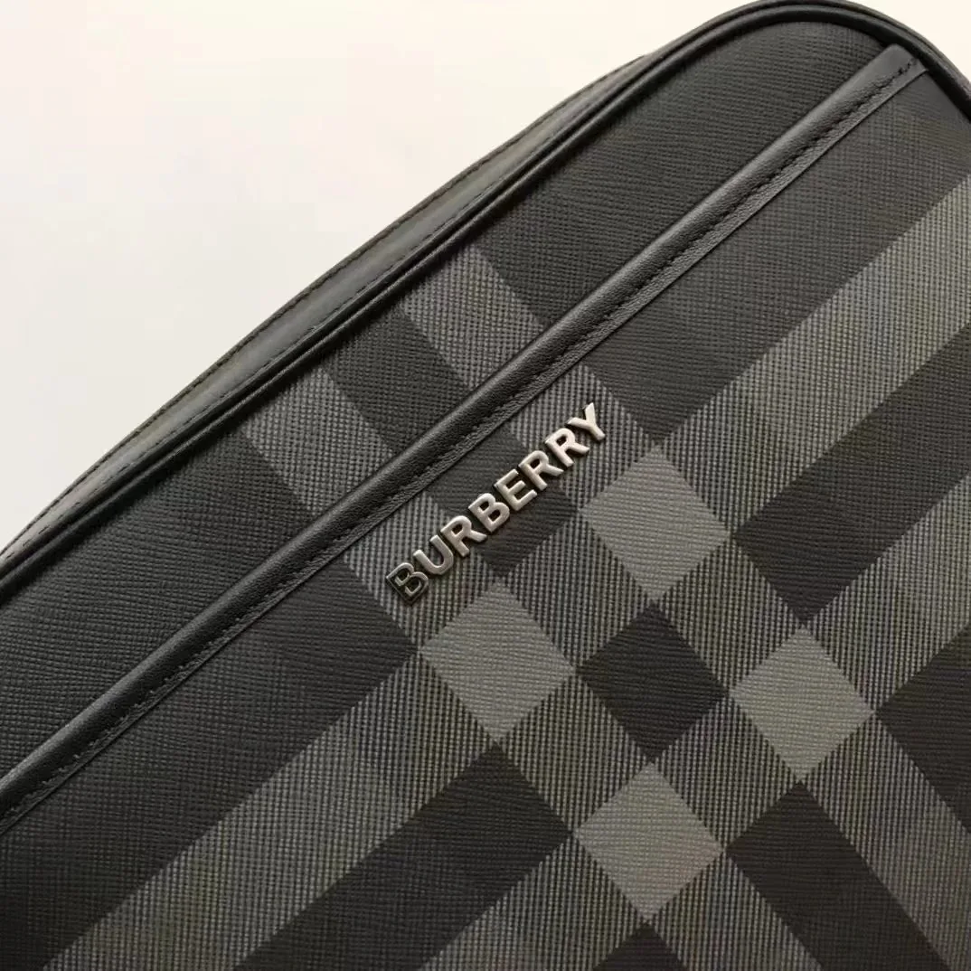 Burberry Check Leather Messenger Bag — photo 11