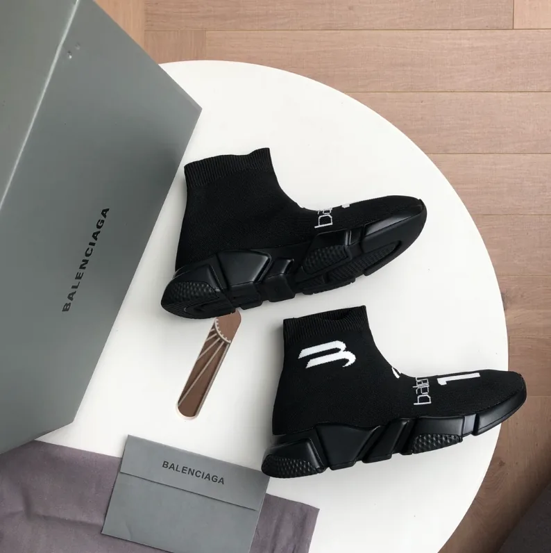 Balenciaga Speed Trainer Black White Sock Slip-Ons — photo 12