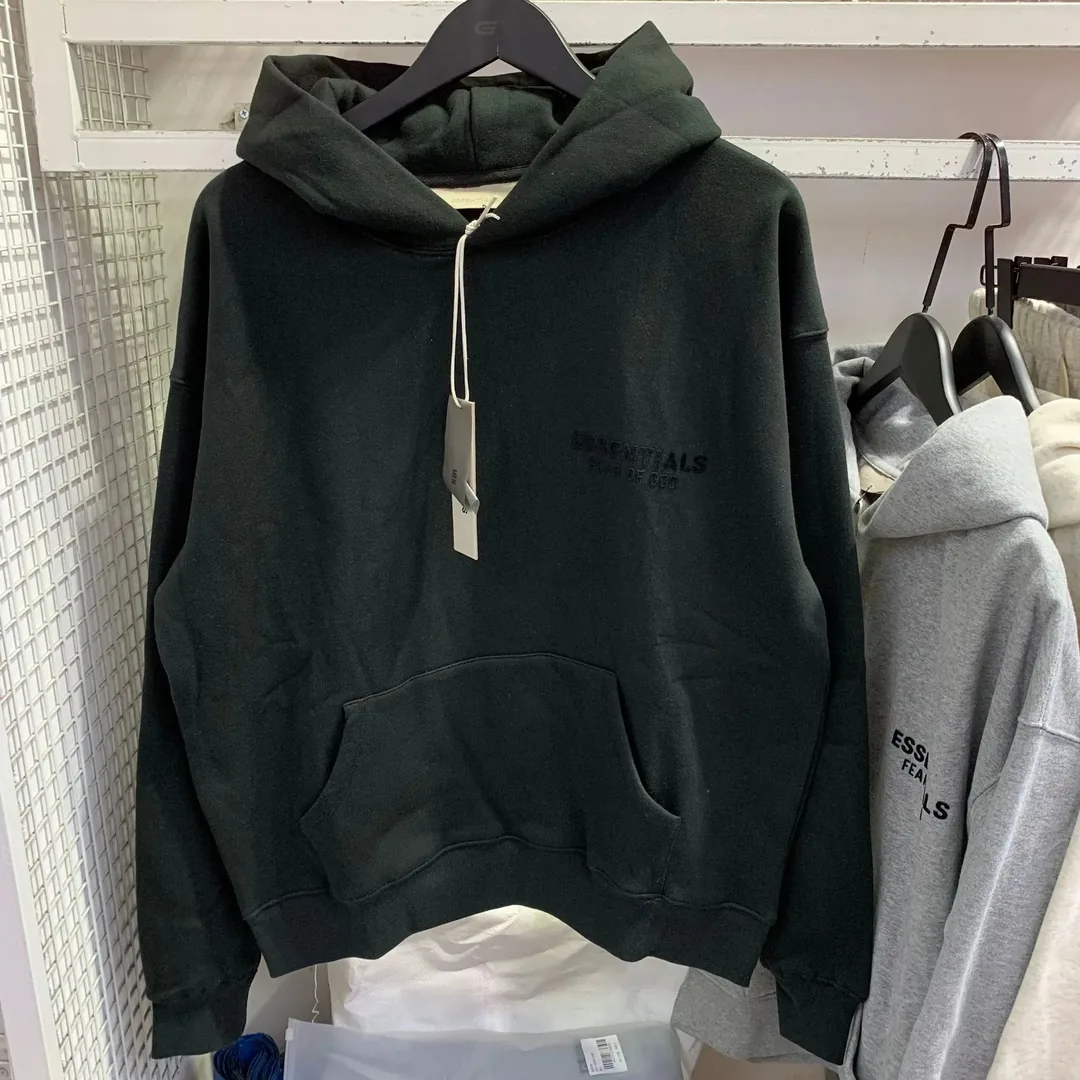 Essentials Flocked Print Fleece Hoodie — QC