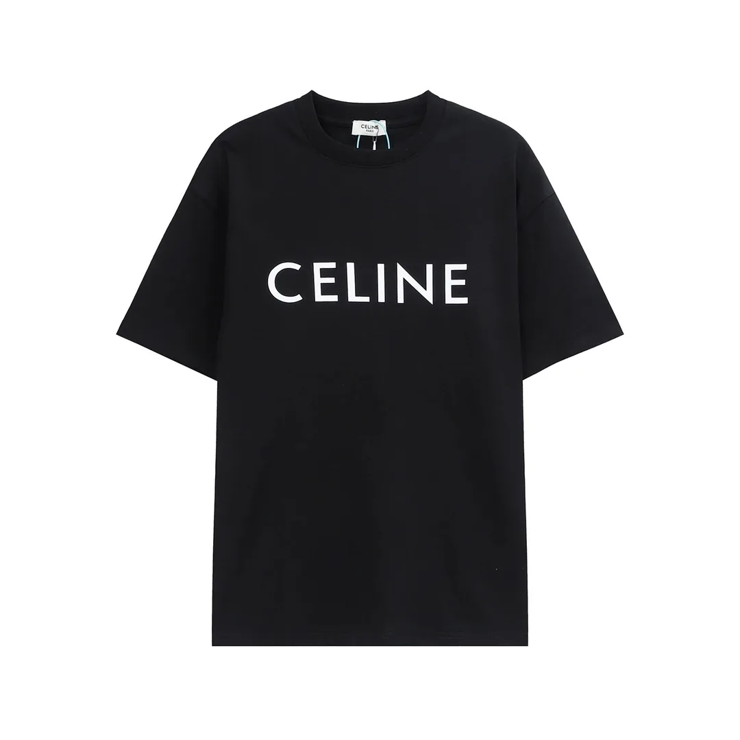 Celine Letter Print Cotton T-Shirt — photo 6