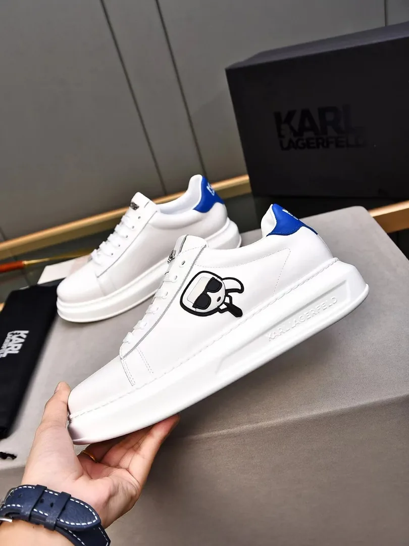 Karl Lagerfeld Kapri White KC Low-Top Sneakers — QC