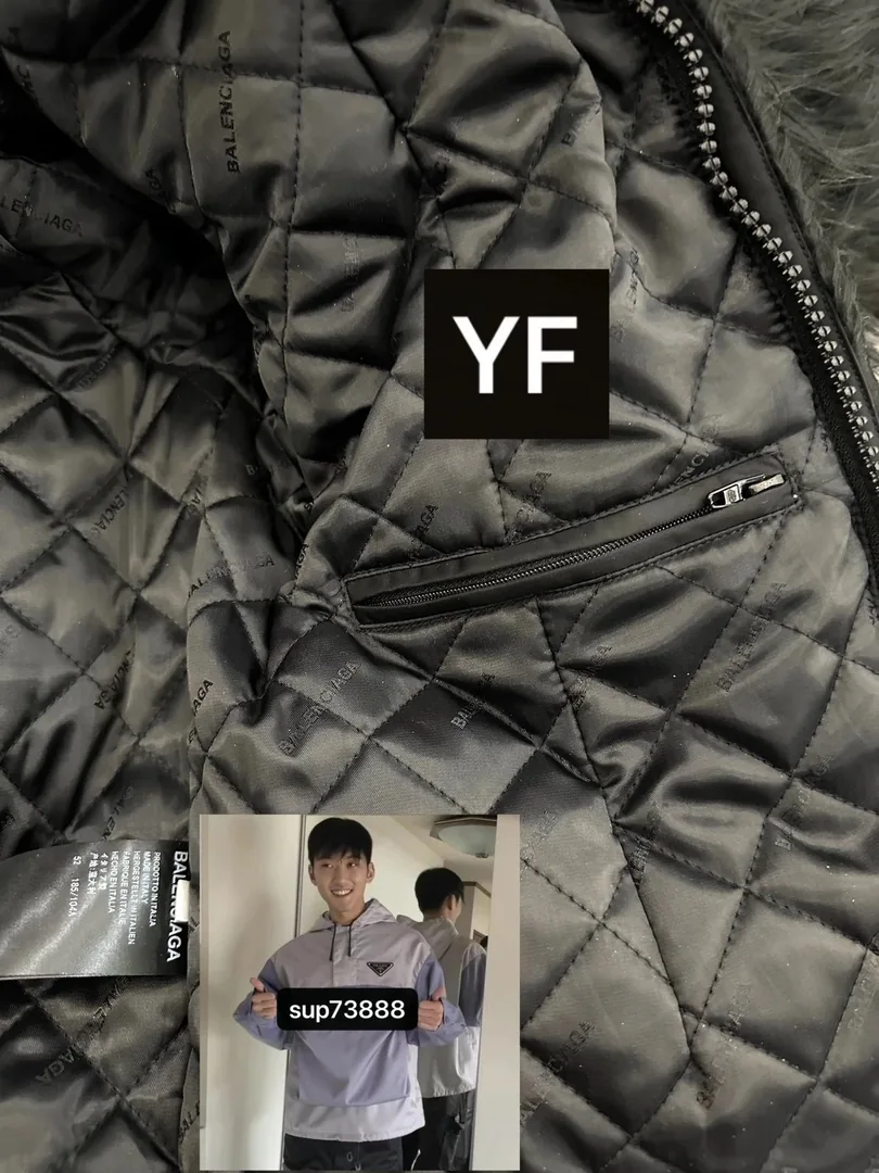 Balenciaga Black Zip Fur Jacket — Photo 8