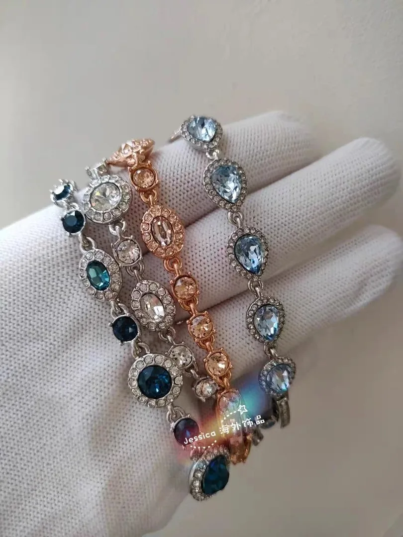 Ocean Blue Teardrop Crystal Bracelet — photo 3