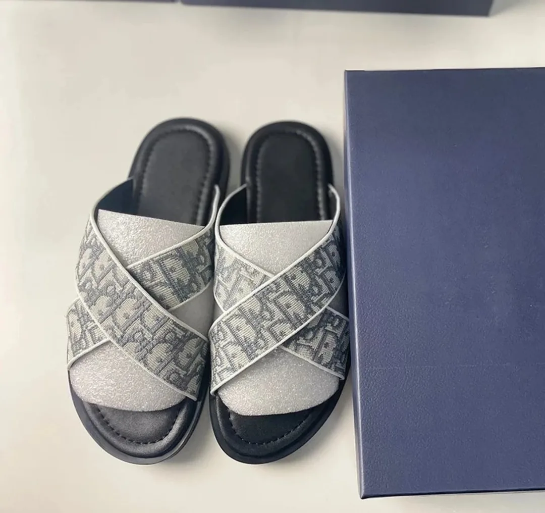 Dior Embroidered Cross-Strap Slides — photo 2