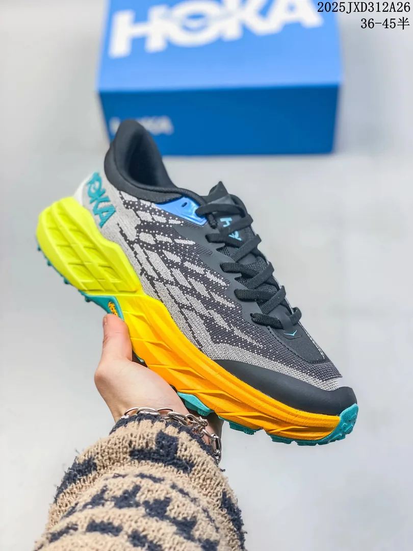 Hoka Speedgoat 5 Black Mesh GOAT Sneakers — QC