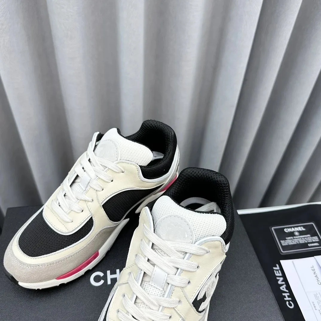 Chanel Navy Solid Low-Top Trainers — QC