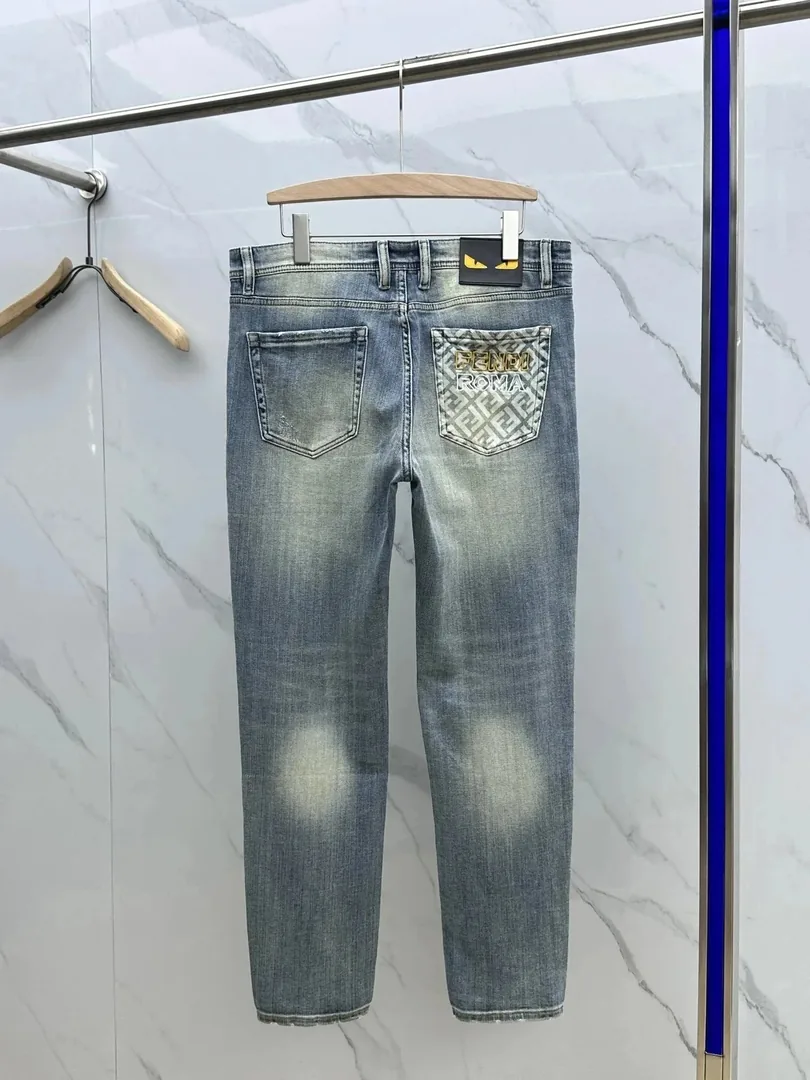 Fendi FF Monogram Denim Pants — Photo 2