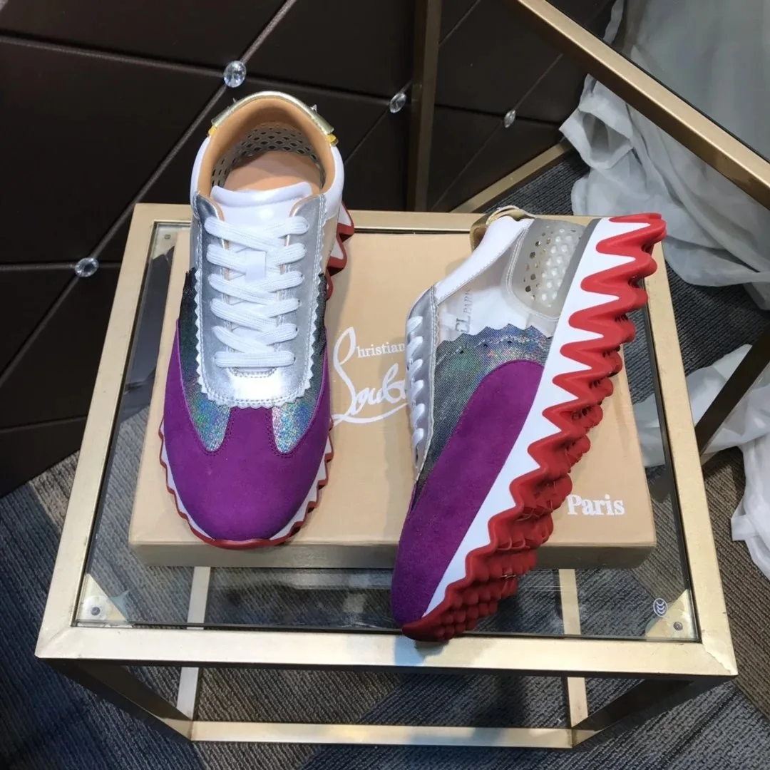 Christian Louboutin Red White Red-Sole Sneakers — Photo 10