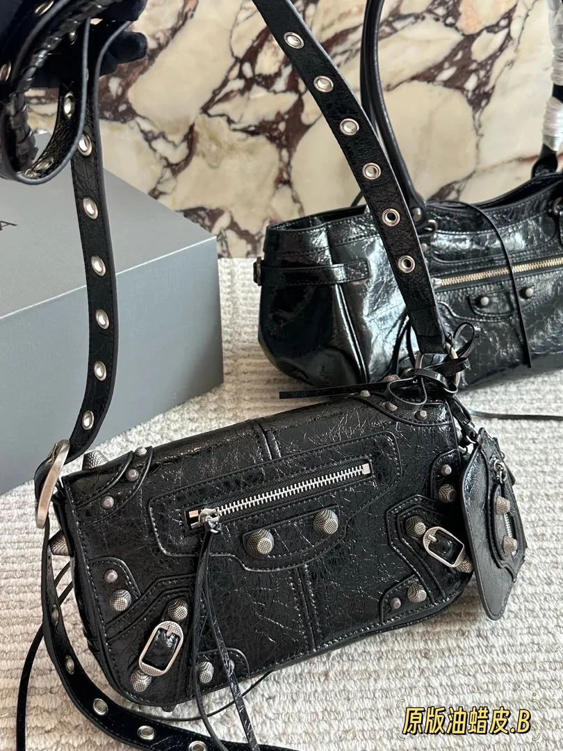 Balenciaga Le Duffle Waxed Leather Bag