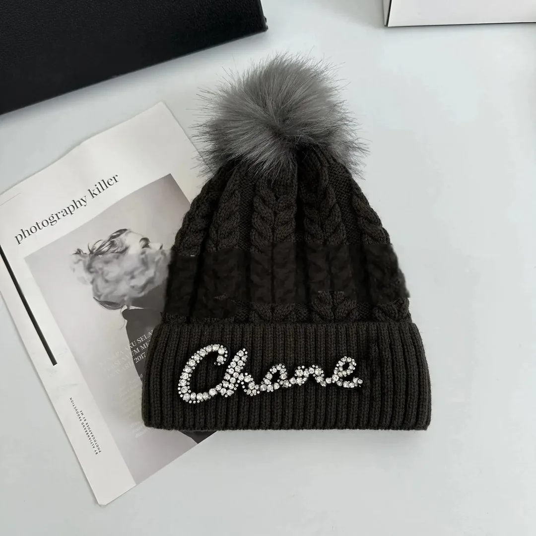 Chanel Logo Pom Pom Knit Beanie Collection — QC