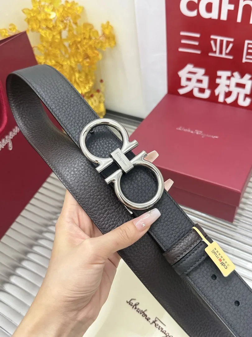 Steel Buckle Cowhide Leather Belt — photo 4