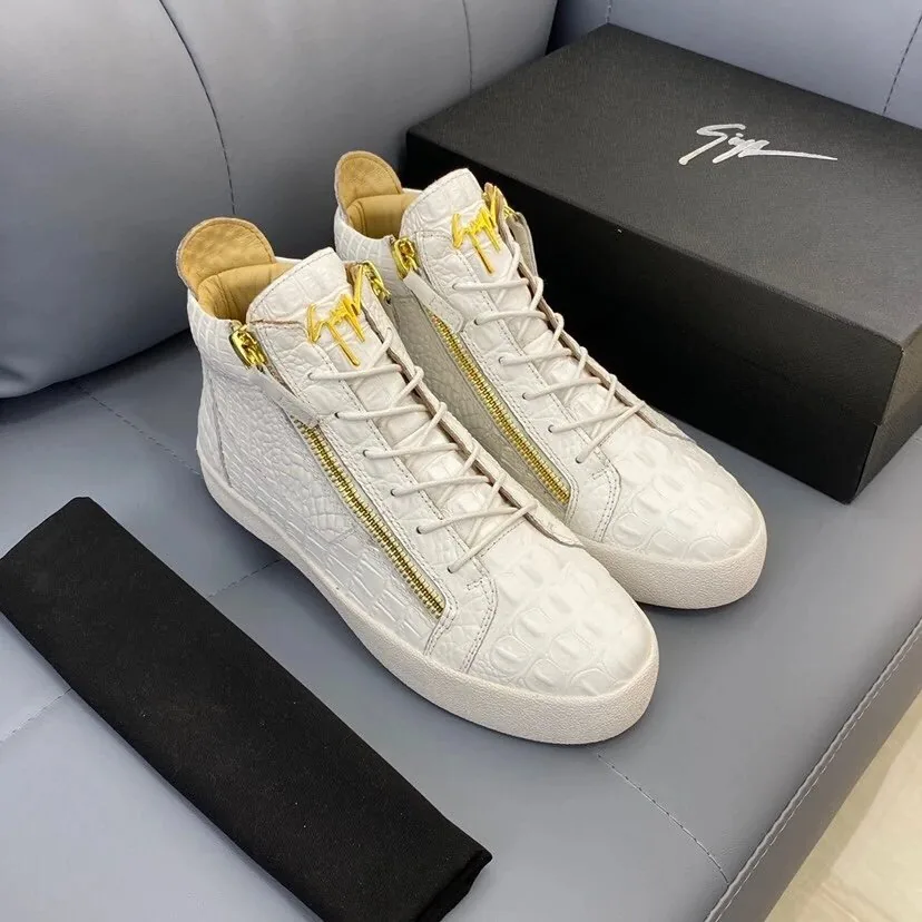 Giuseppe Zanotti Kriss High-Top Cream Sneakers