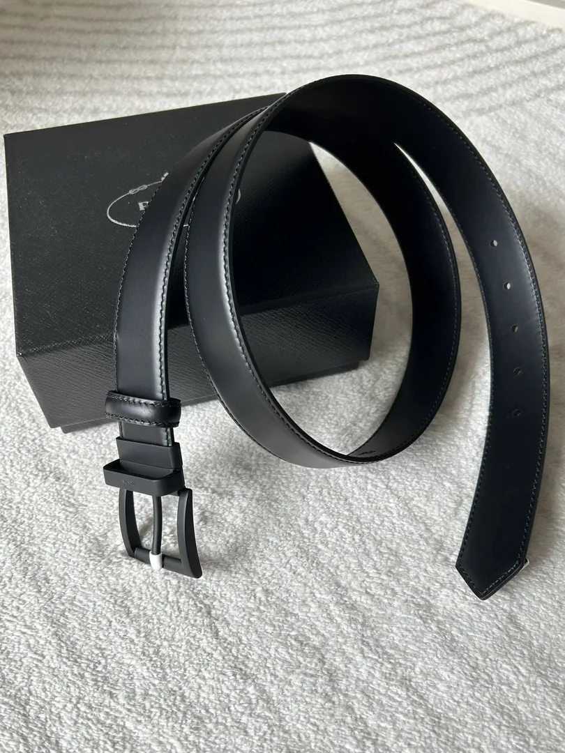 Prada Logo Buckle Leather Belt — QC