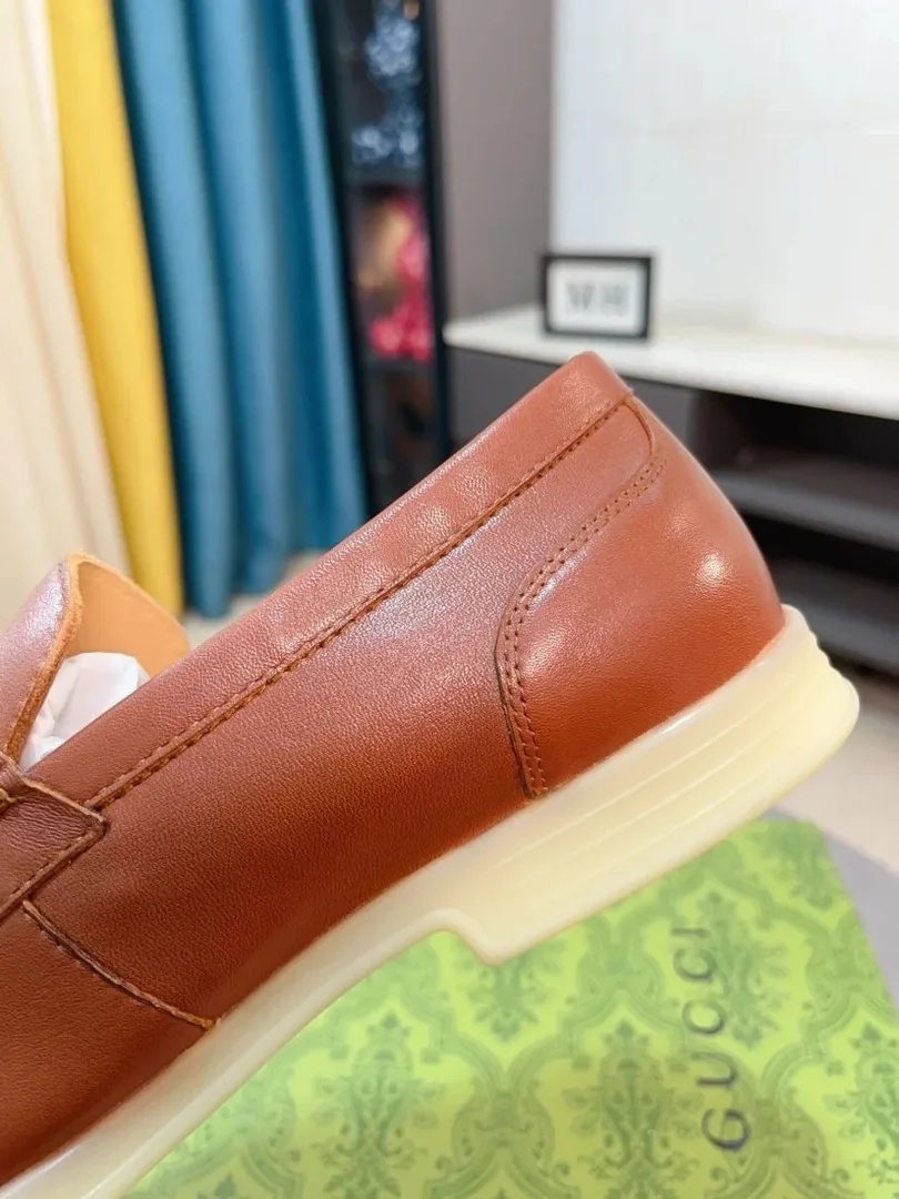 Gucci Horsebit Loafer Beige Grey Leather Low-Tops — Photo 12