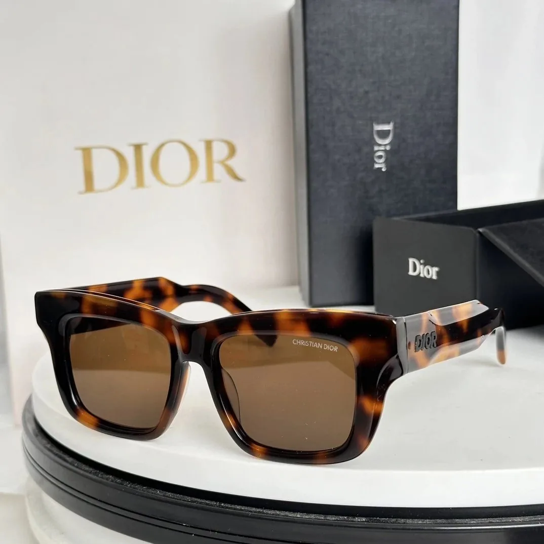 Dior Logo Square Sunglasses Black — QC