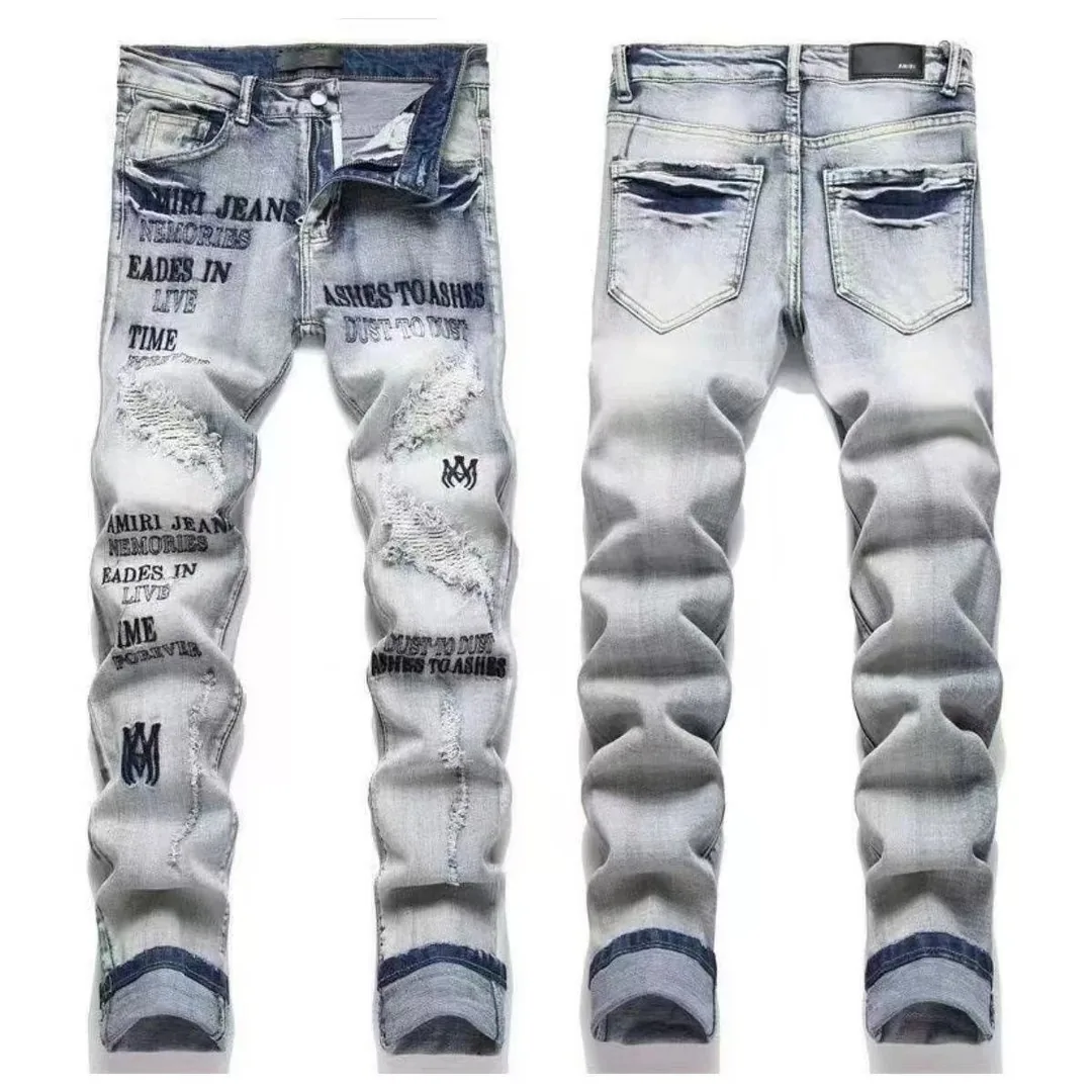 Amiri Embroidered Jeans — Photo 11