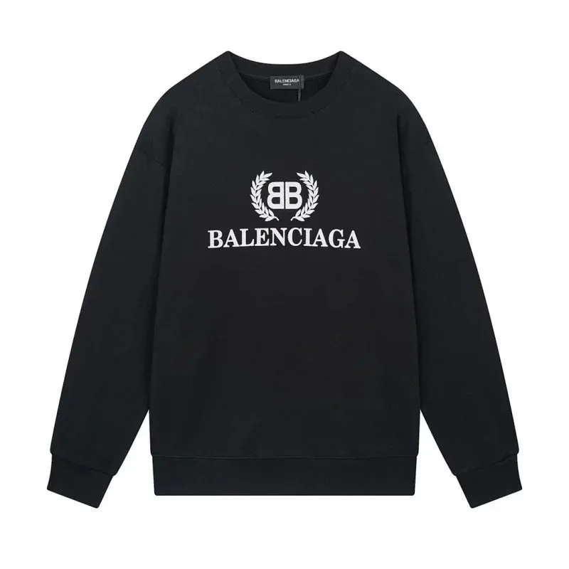 Balenciaga Laurel Logo Black Sweatshirt — Photo 6