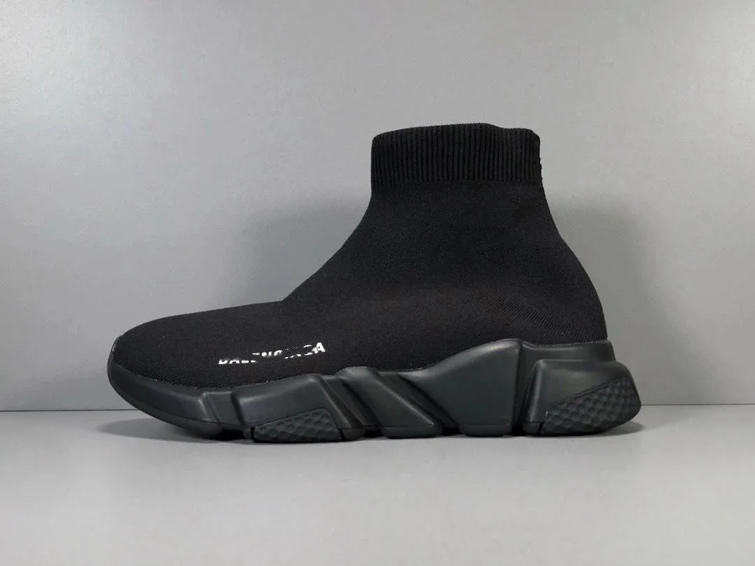 Balenciaga Speed Trainer Black Knit Sock Shoes — QC