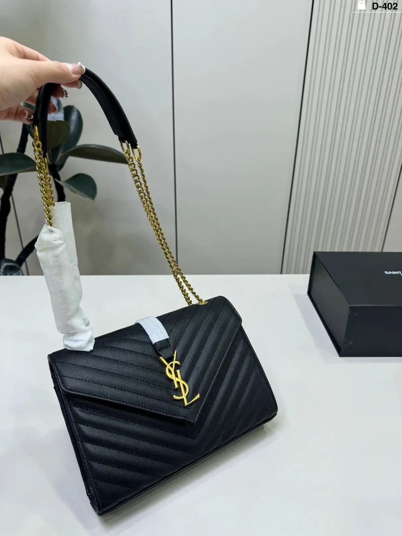 Saint Laurent V Quilted Chain Messenger Bag — Photo 14