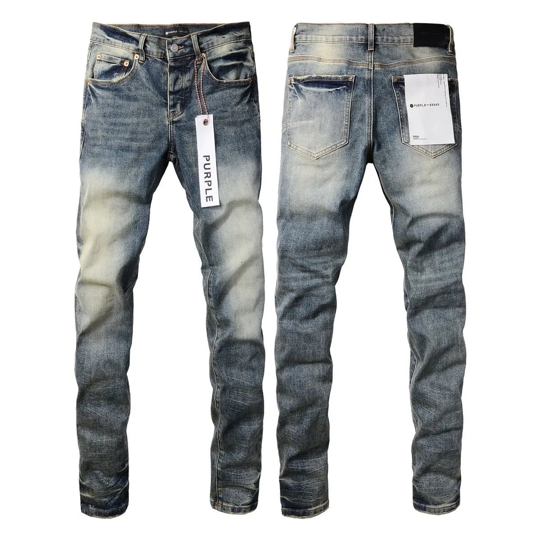 Purple Distressed Ripped Slim Jeans — photo 10