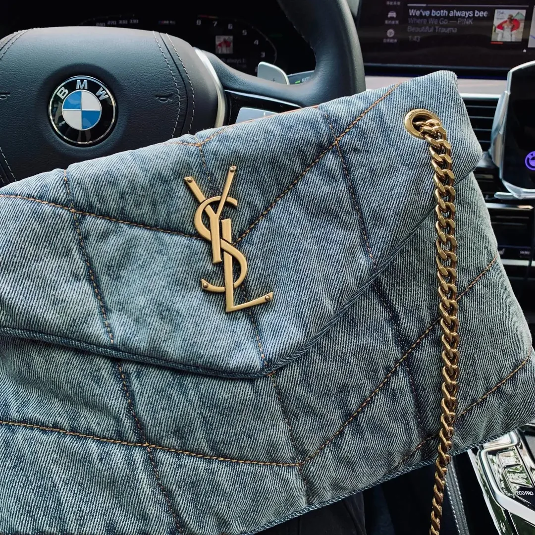 Saint Laurent Denim Blue Chain Bag — Zdjęcie 6