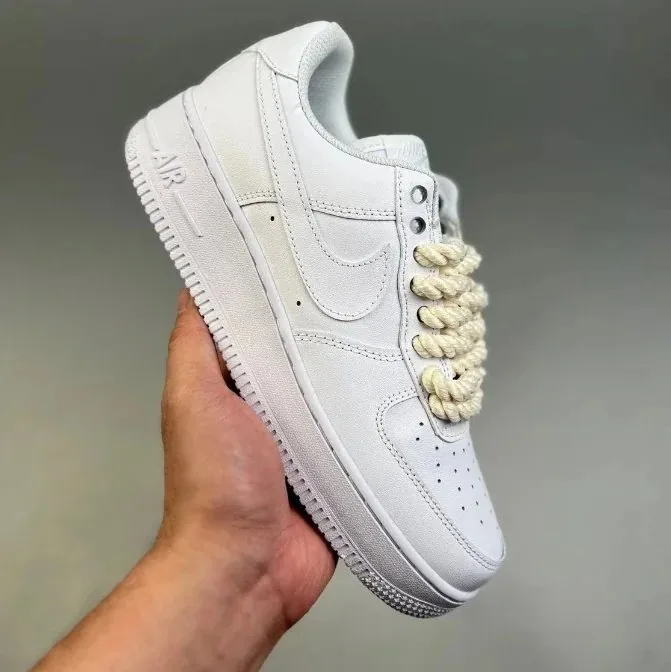 Nike Air Force 1 New White Lace-Up Sneakers — QC