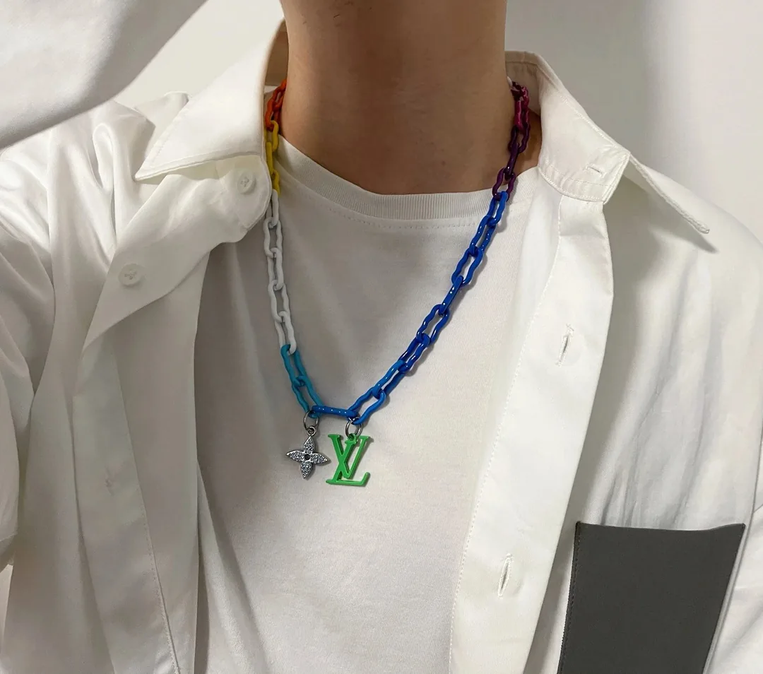 Rainbow Bamboo Link Necklace And Bracelet — photo 10