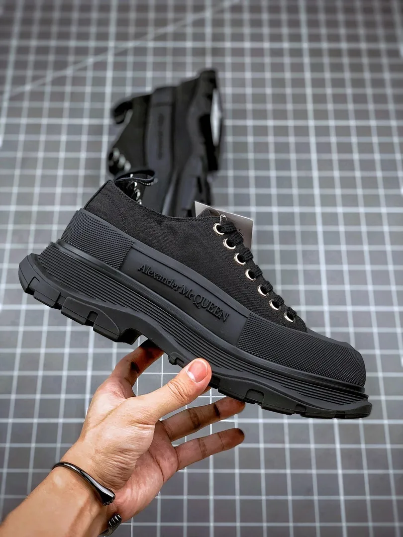 Alexander McQueen White Platform Canvas Shoes — Photo 8