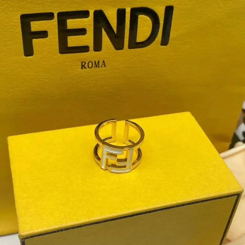 Fendi Enamel Letter Open Ring — Photo 2