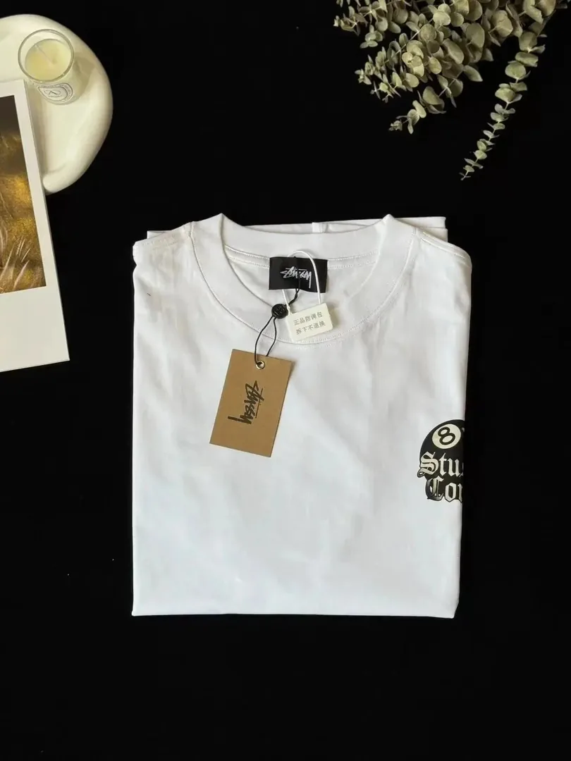 Black Eight Ball Letter Print T-Shirt — QC