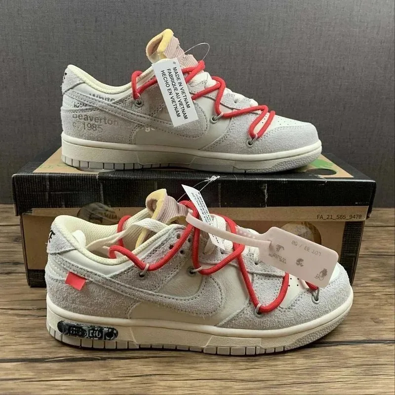 Nike Dunk Low Off-White The 50 Lace-Up Sneakers — QC