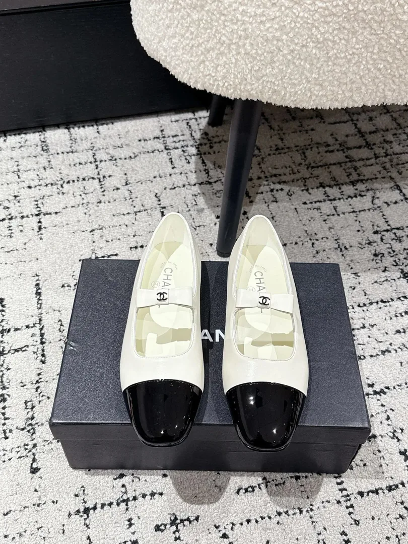 Chanel Mary Jane Flats Pink White — photo 9