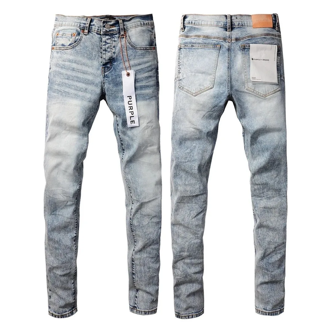 Purple Distressed Ripped Slim Jeans — photo 12