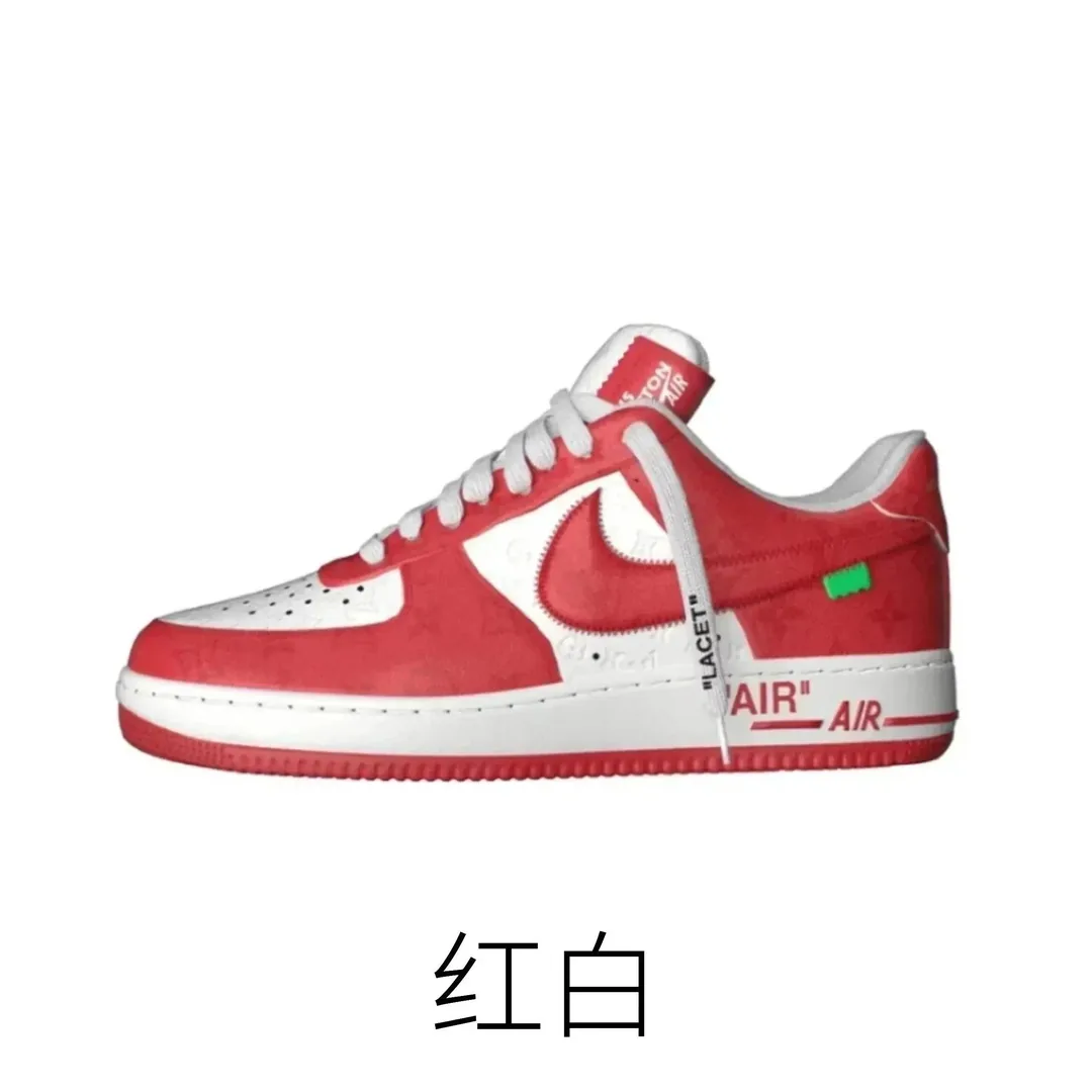 Louis Vuitton LV x Nike Air Force 1 Red White Sneakers — QC